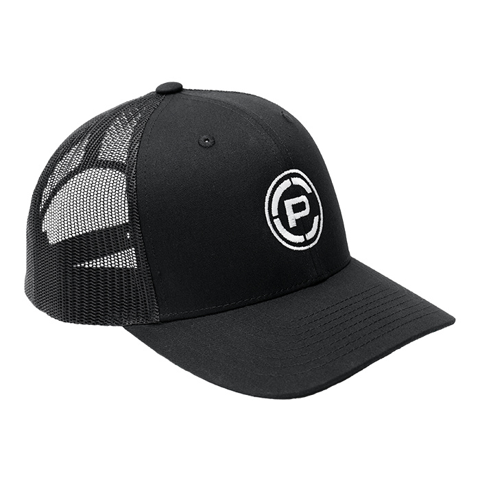 CP Logo Trucker Hat Black/ White 3/4