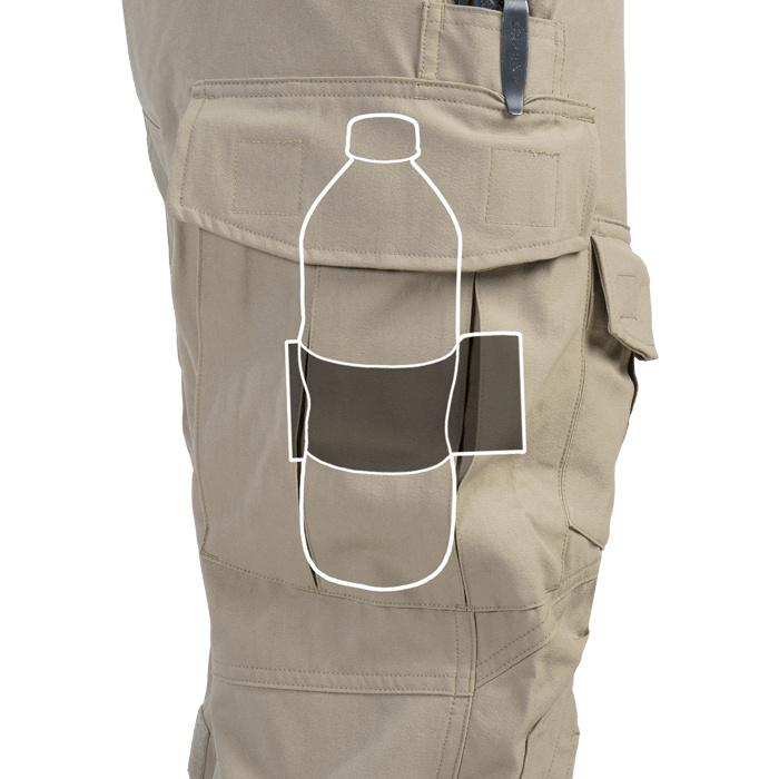 Built in water bottle/magazine stablizer