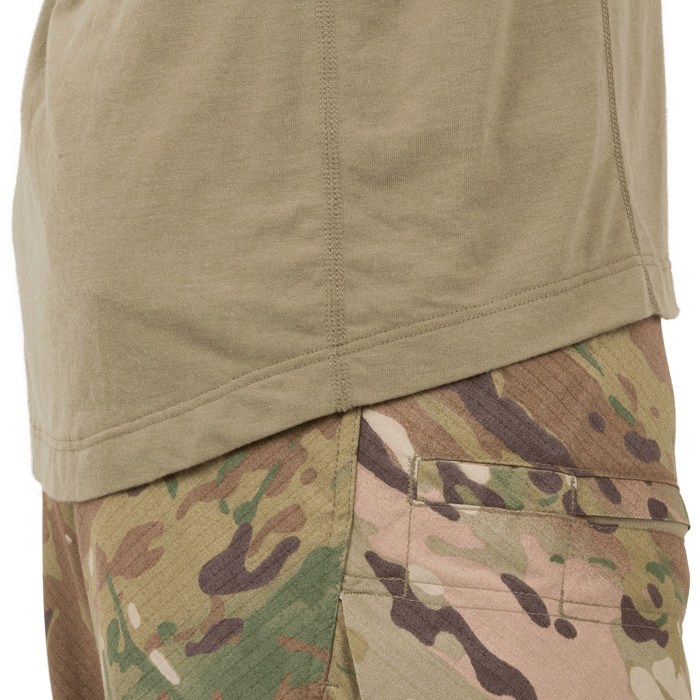 Shaped hem longer at the back