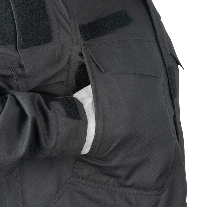 Set in chest pocket with side entry