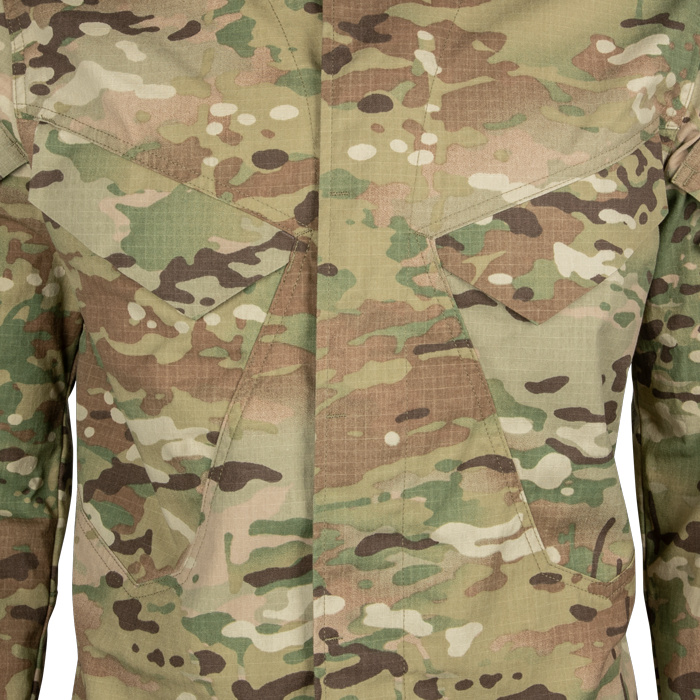 Set in chest pockets with thermo-bonded VELCRO flaps