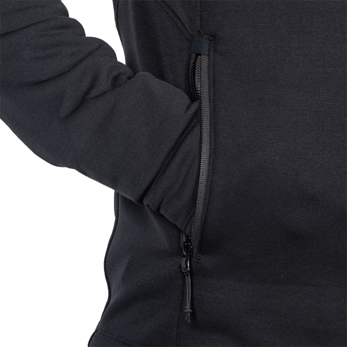ZIPPERED HAND POCKETS WITH STOWABLE ZIPPER PULL