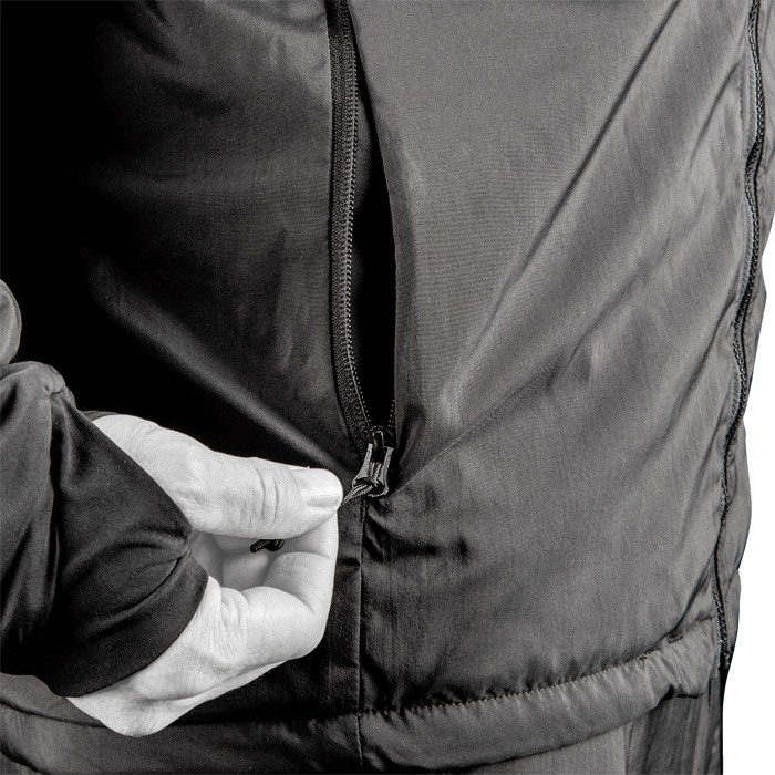 Zippered hand pockets