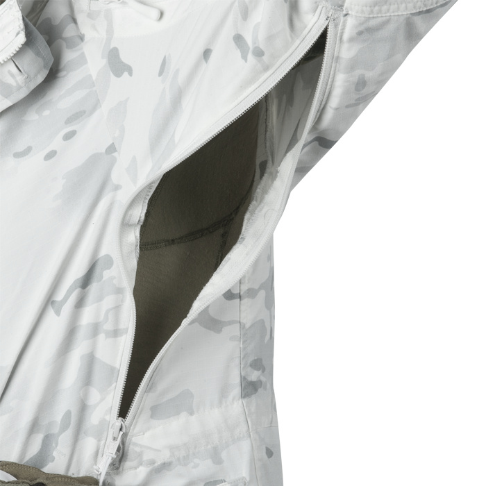 VENTILATION PIT ZIPS, EXTENDS TO FRONT FOR ARMOR ACCESS