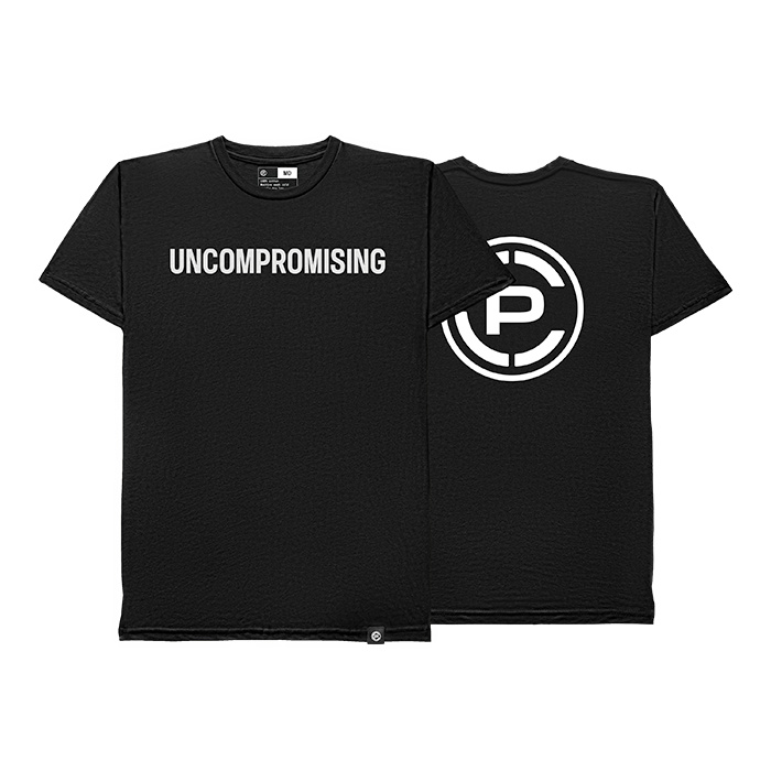 Uncompromising Tee Black Front and Back