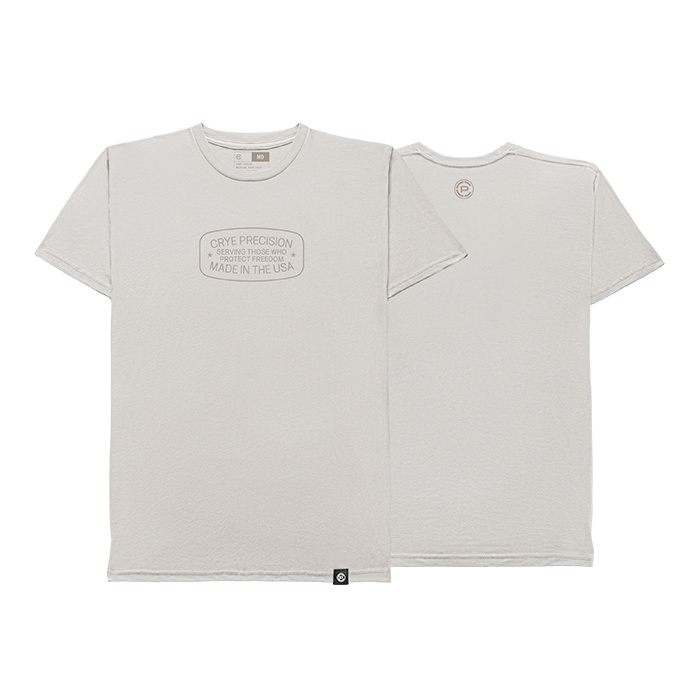 Nameplate Tee Natural Front and Back