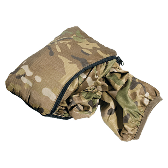 Packs into itself for use as pillow