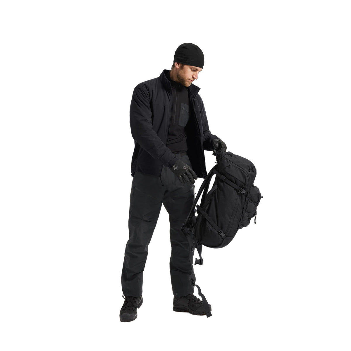 Cold WX Zip Neck AR Wool Black Full Body