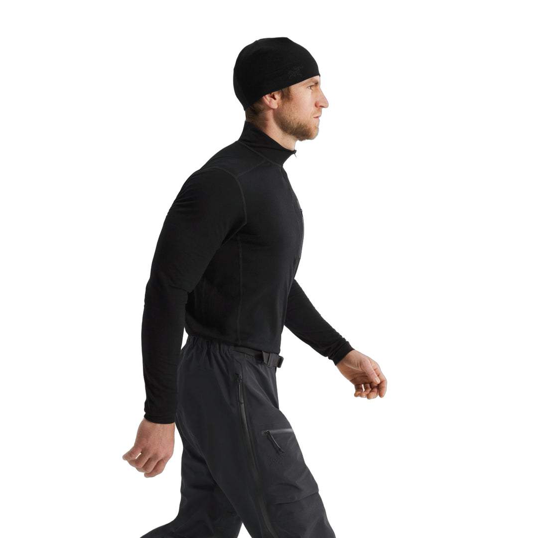 Cold WX Zip Neck AR Wool Black Side View