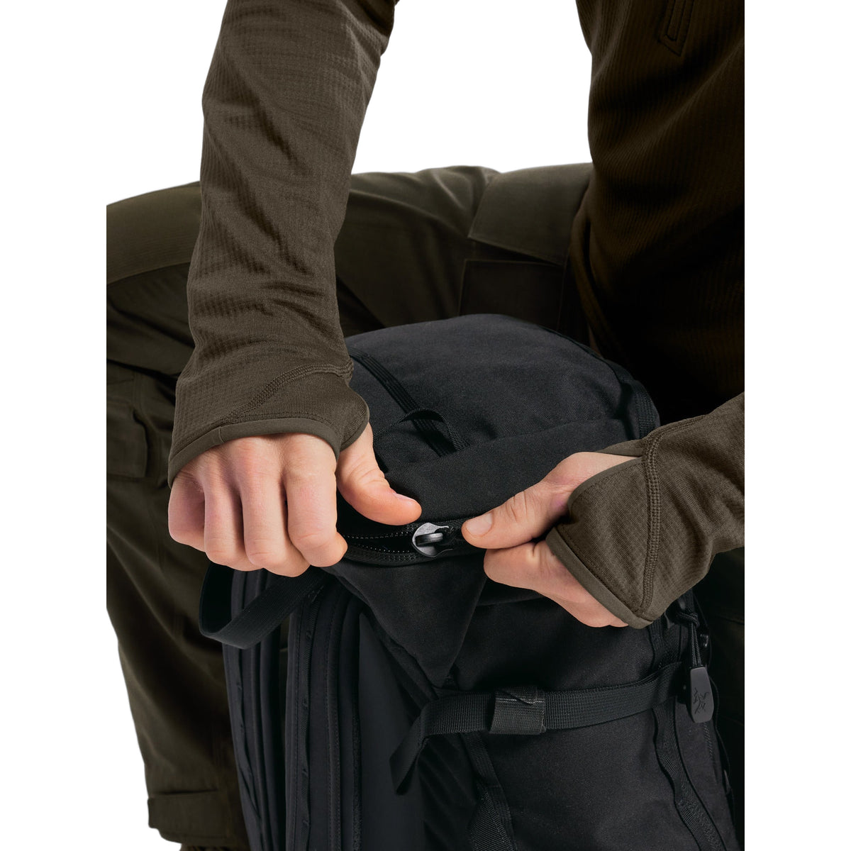 Delta AR 1/2 Zip Neck Hoody Ranger Green Detail 1