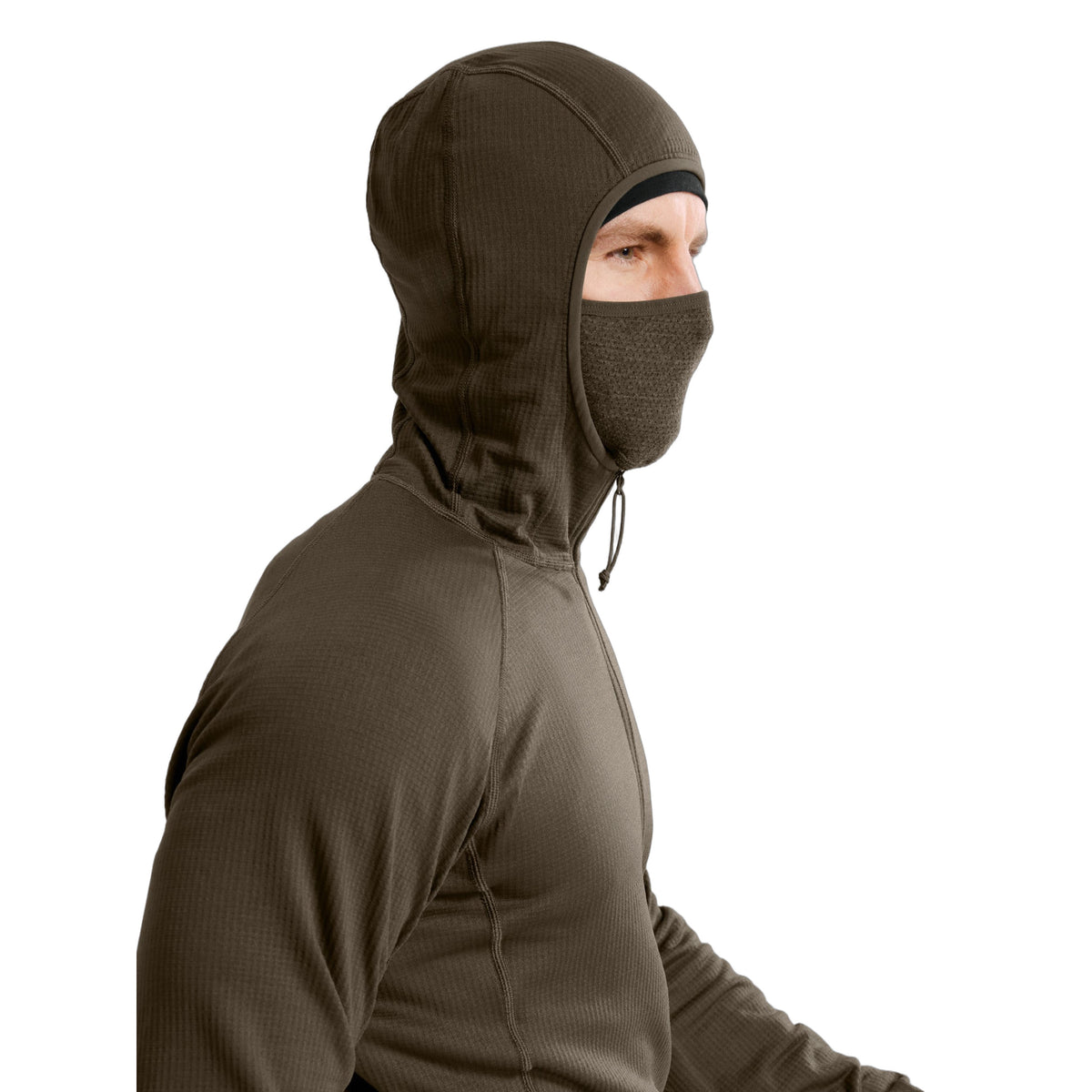 Delta AR 1/2 Zip Neck Hoody Ranger Green Hood