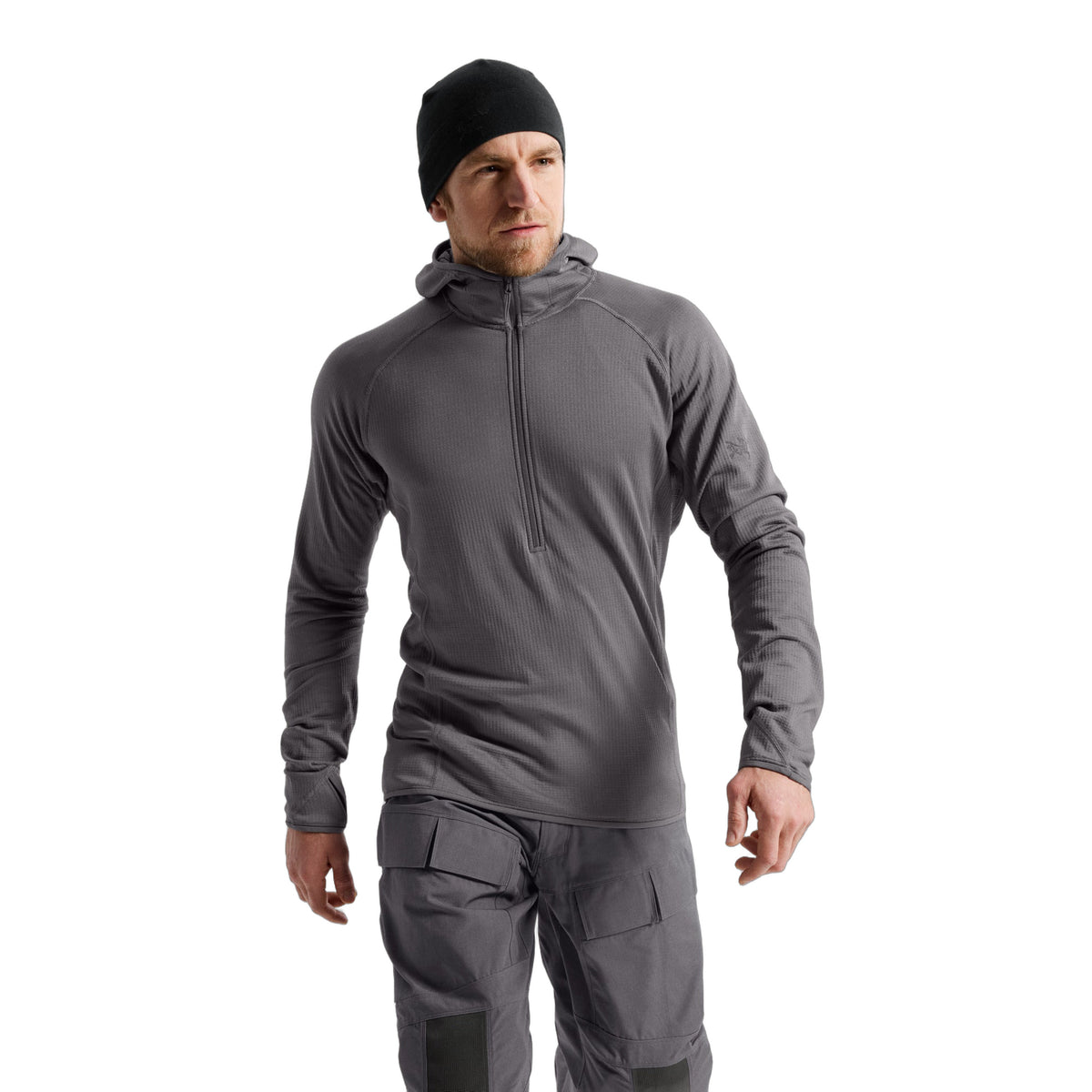 Delta AR 1/2 Zip Neck Hoody Wolf Front View