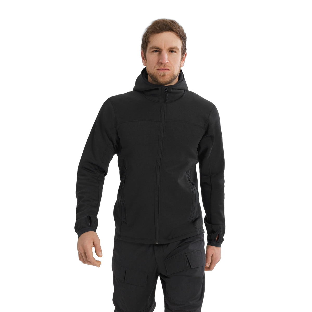 Naga Hoody Full Zip Gen 2.1 Black Front View