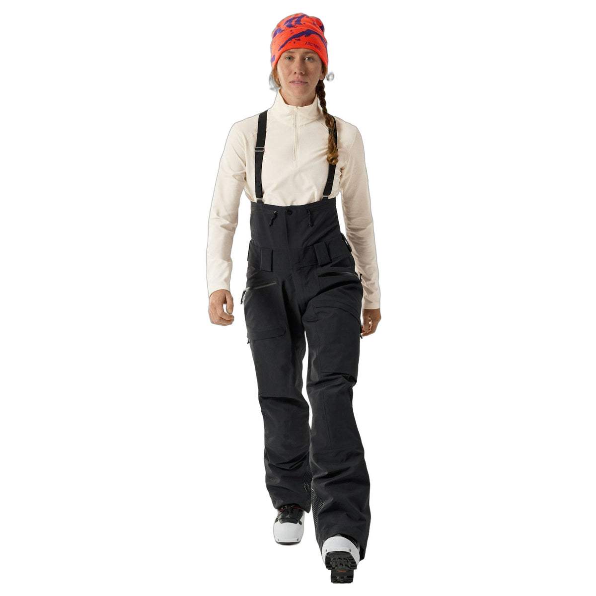 Ski Guide Bib Pant Women's Black Front View