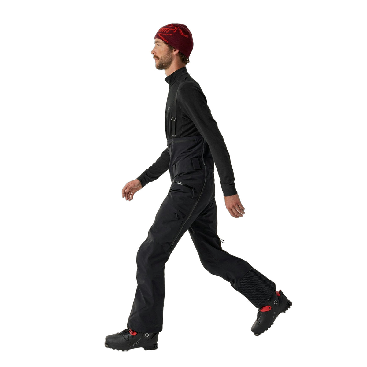Ski Guide Bib Pant Black Side View