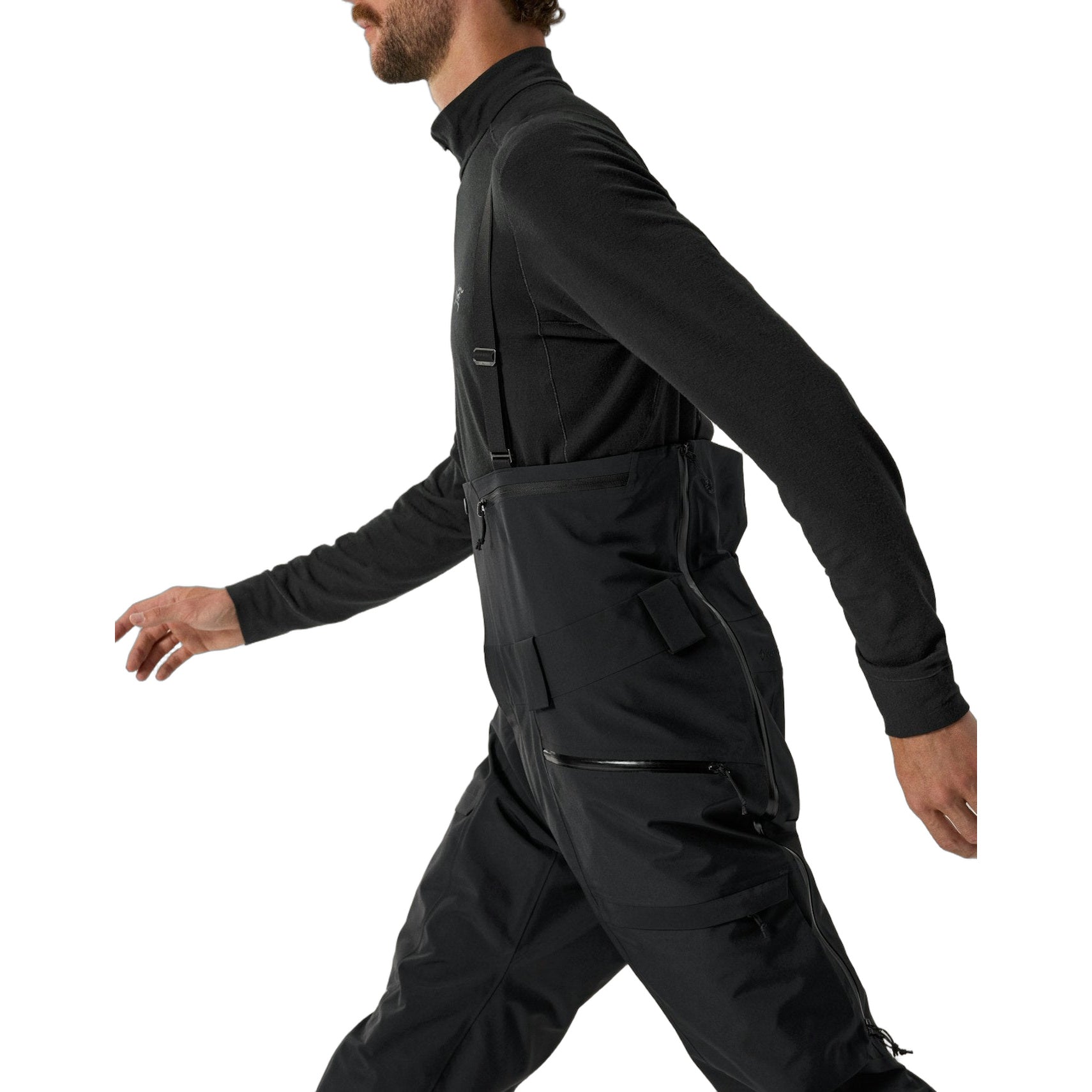 Ski Guide Bib Pant Black Waist Detail