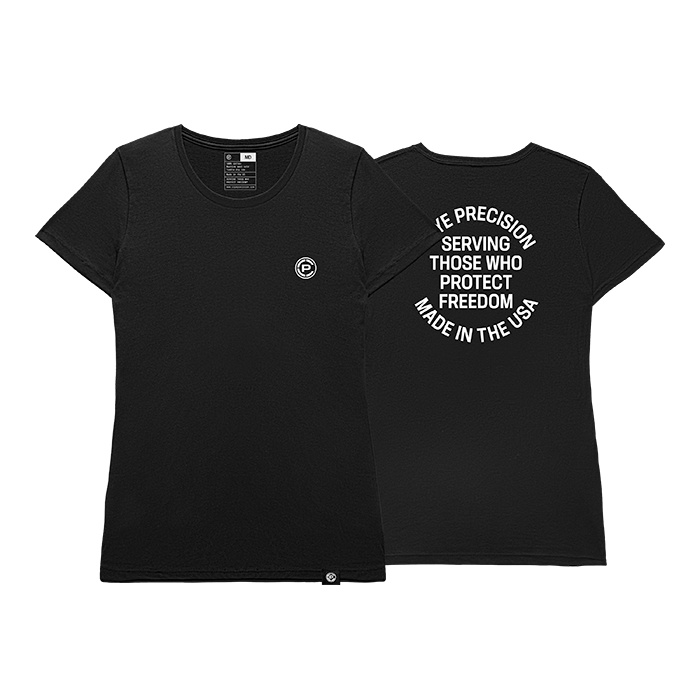 Women's Inscription Tee Black Front and Back
