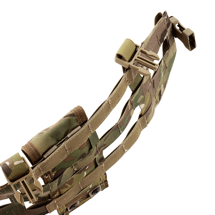 Dual passthroughs for mounting pouches