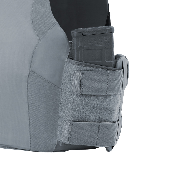 Includes 2 built-in pockets suitable for radio, rifle mag, pistol, or pistol mags
