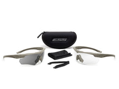 ESS Crossbow - 2 Terrain Tan Frames, Clear/Smoke Grey Lenses