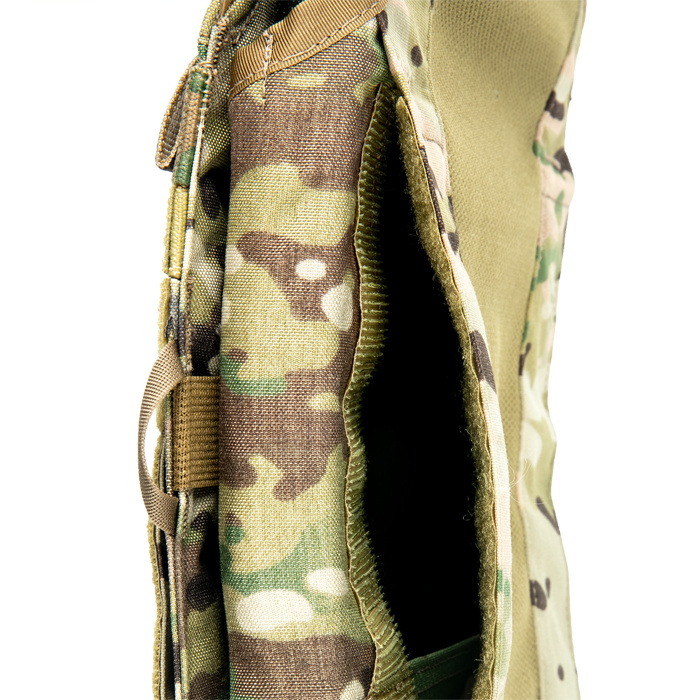 Low profile interior slots for slip in Velcro pockets