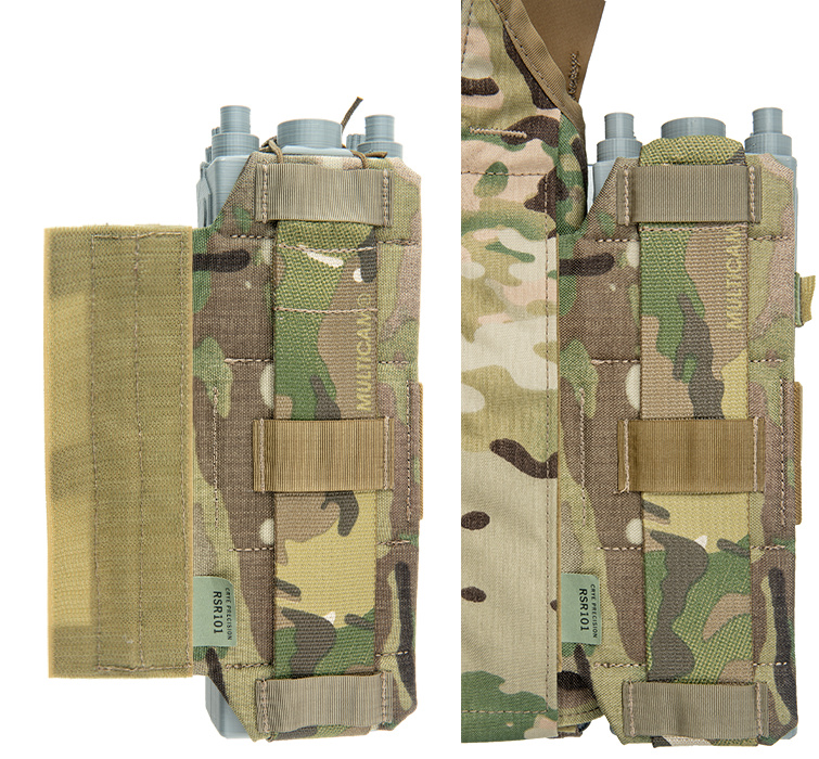 Velcro side  for easy connection to vest