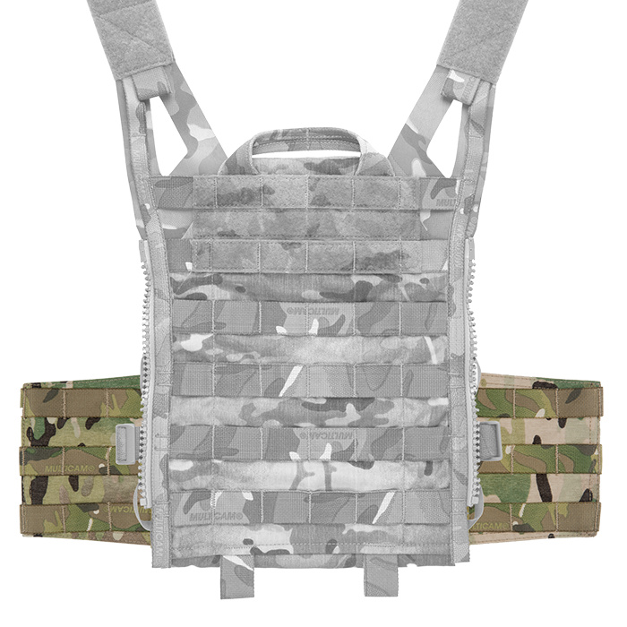 Ambidextrous design allows for connection to front or back of carrier
