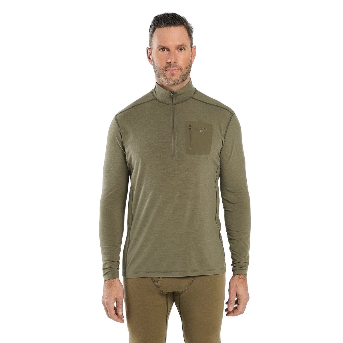 Cold WX Zip Neck AR Wool Crocodile Front View