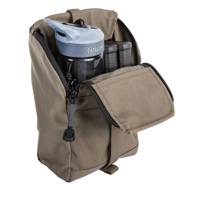 Shown with water bottle and mags