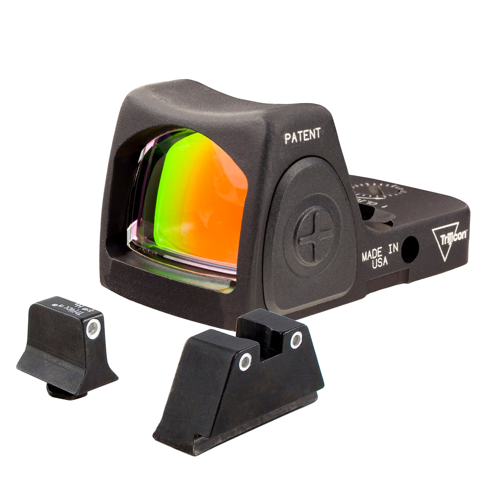 Trijicon Dual Defence Kit RMR Type 2 Sight Adjustable LED 3.25 MOA Red Dot With Bright & Tough Night Sight Suppressor Set Glock White