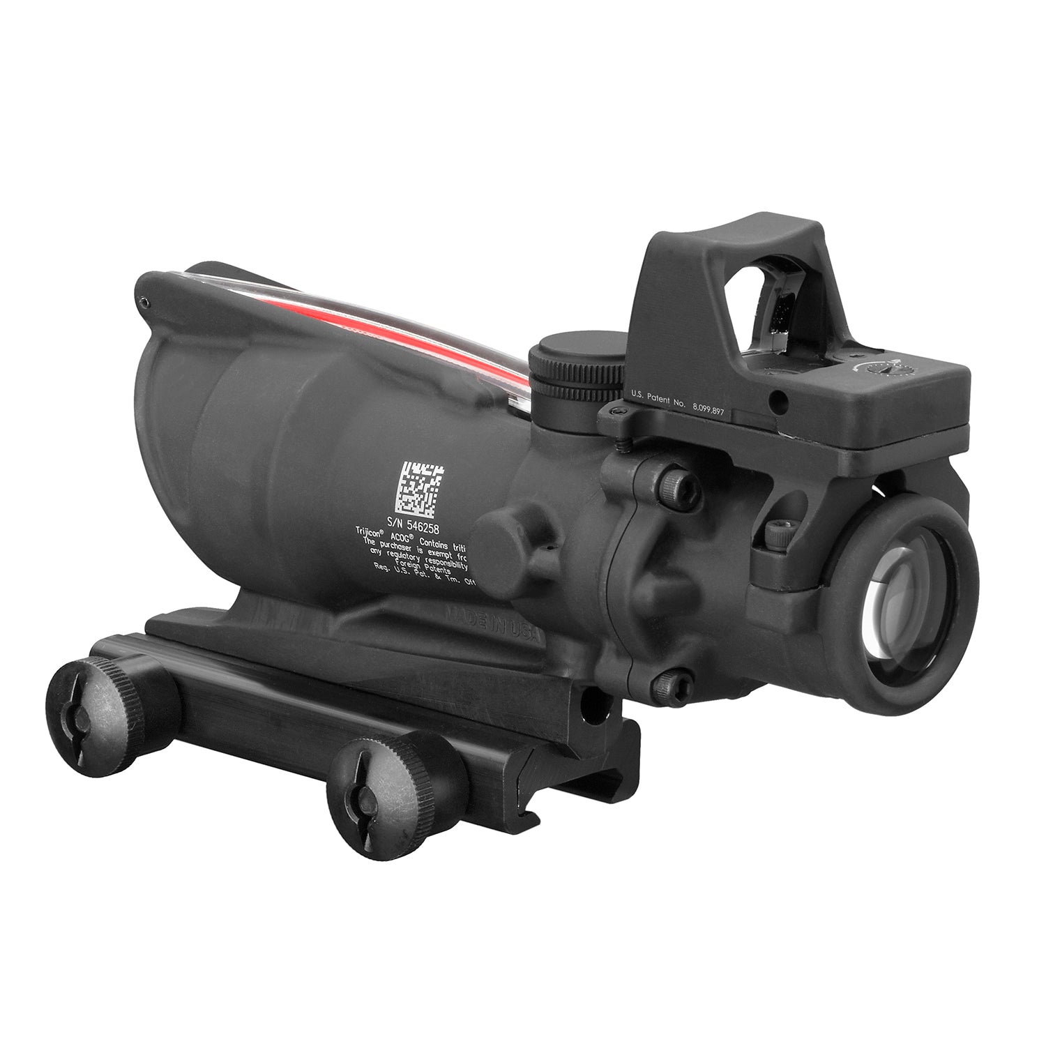 Trijicon 4x32 ACOG Scope, Dual Illuminated Red Crosshair .223 Reticle w/ Colt Knob Thumbscrew Mount & LED 3.25 MOA Red Dot RMR Type 2