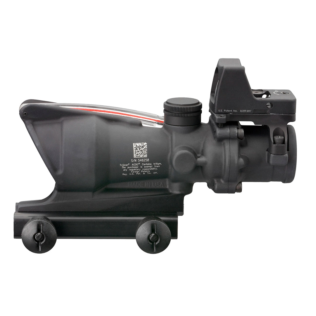 Trijicon 4x32 ACOG Scope, Dual Illuminated Red Crosshair .223 Reticle w/ Colt Knob Thumbscrew Mount &amp; LED 3.25 MOA Red Dot RMR Type 2 - Broad Arrow Tactical