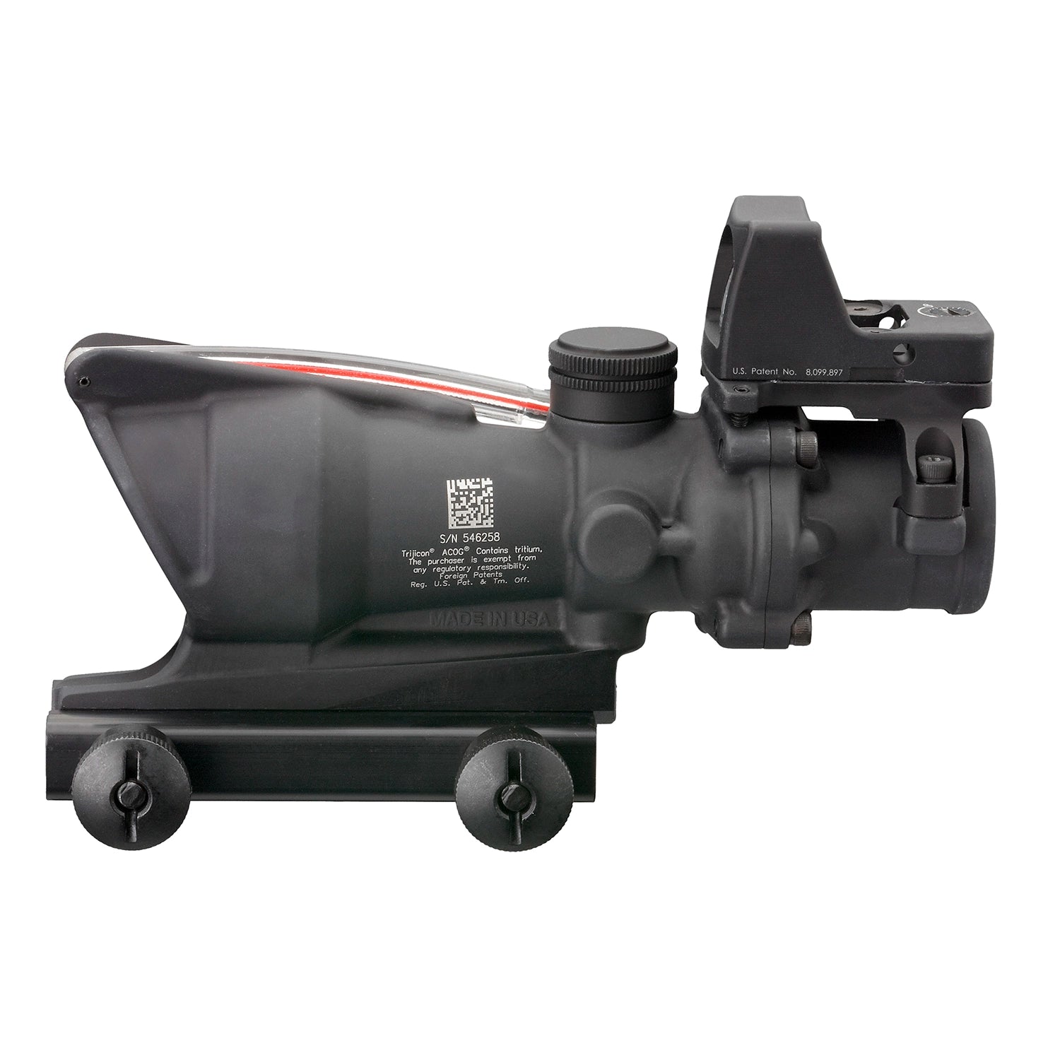Trijicon 4x32 ACOG Scope, Dual Illuminated Red Crosshair .223 Reticle w/ Colt Knob Thumbscrew Mount & LED 3.25 MOA Red Dot RMR Type 2