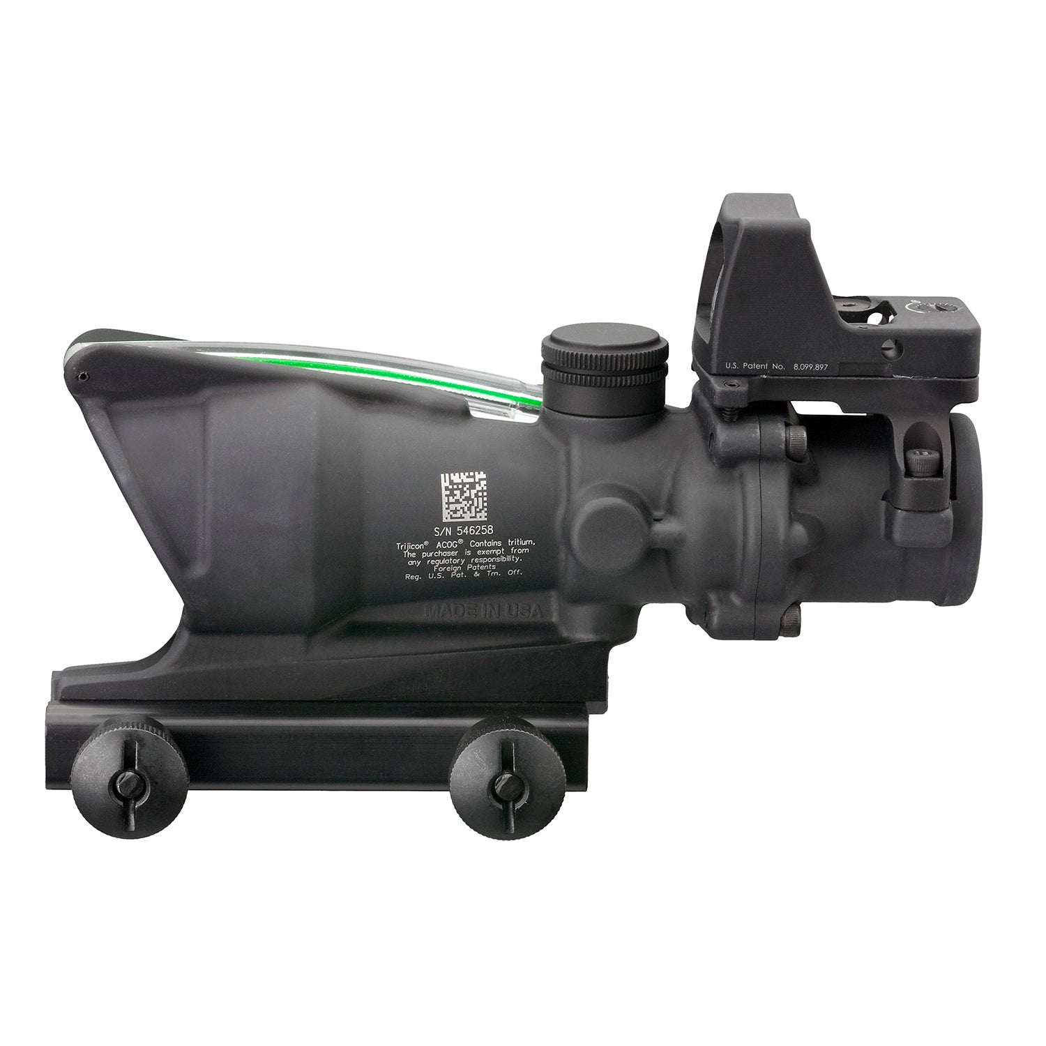 Trijicon 4x32 ACOG Scope, Dual Illuminated Green Crosshair .223 Reticle w/ Colt Knob Thumbscrew Mount & LED 3.25 MOA Red Dot RMR Type 2
