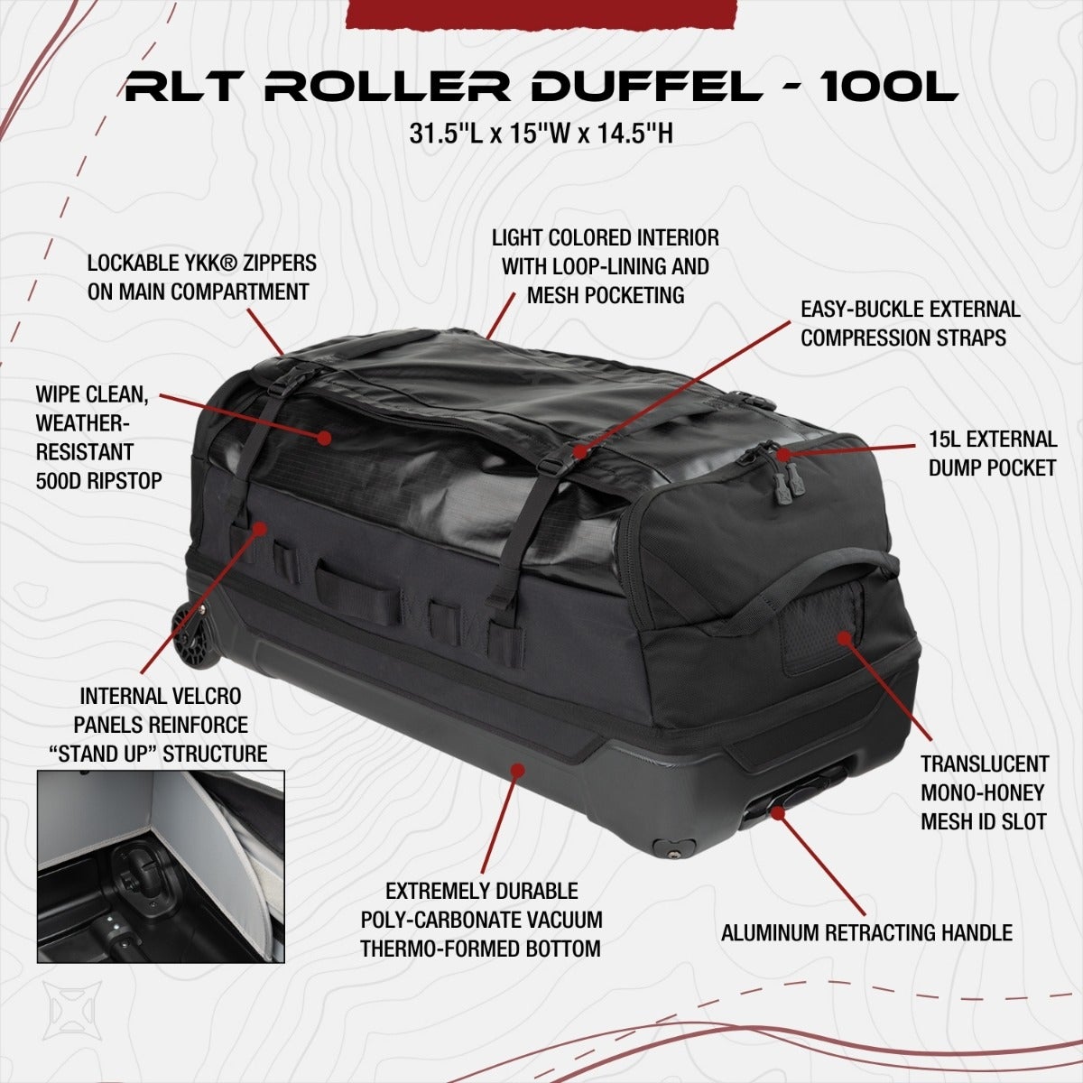 Vertx Rlt 100L Duffel Bag Roller