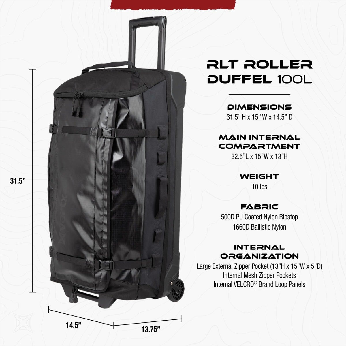 Vertx Rlt 100L Duffel Bag Roller