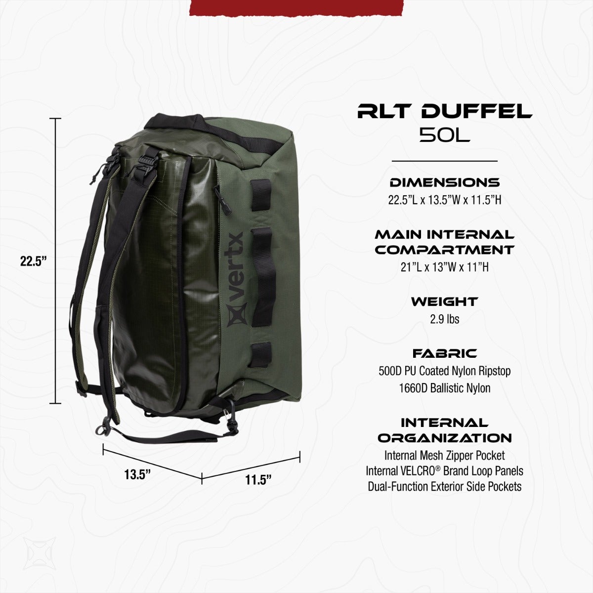 Vertx Rlt 50L Duffel Bag