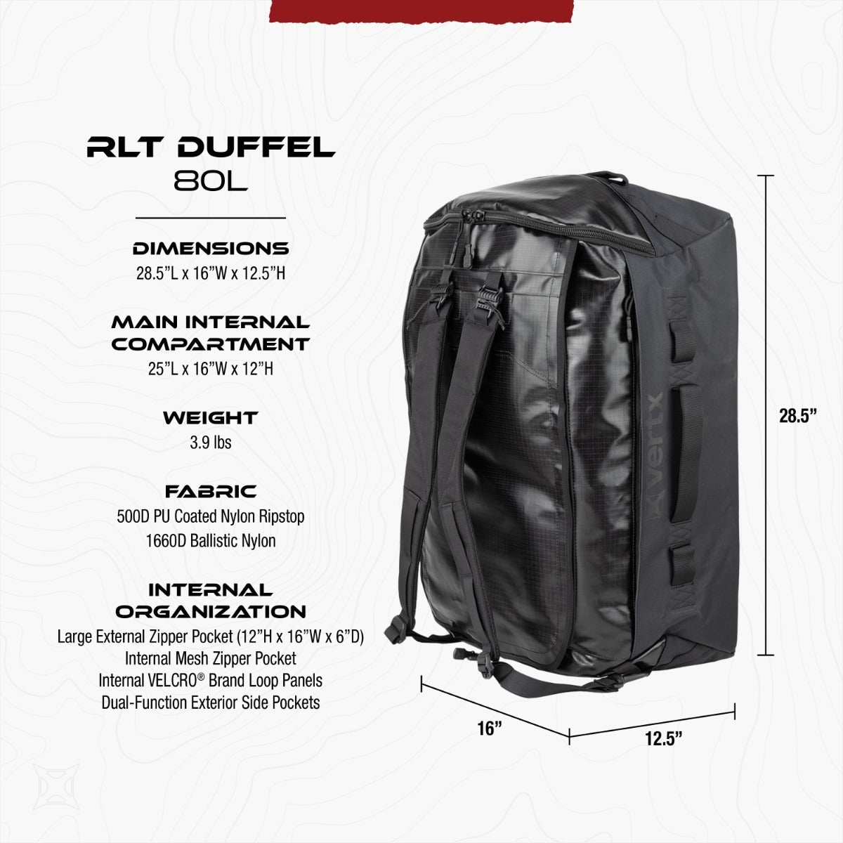 Vertx Rlt 80L Duffel Bag